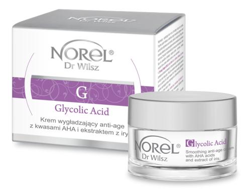   NOREL Glycolic Acid Krem wygładzający anti-age z kwasami AHA i ekstraktem z irysa 50 ml