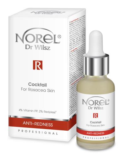 PA 174 Anti-Redness kart Koktjl rozowaty.jpg  NOREL Anti-Redness Koktajl na Trądzik Różowaty z witaminą PP i ekstraktem z mimozy 30 ml