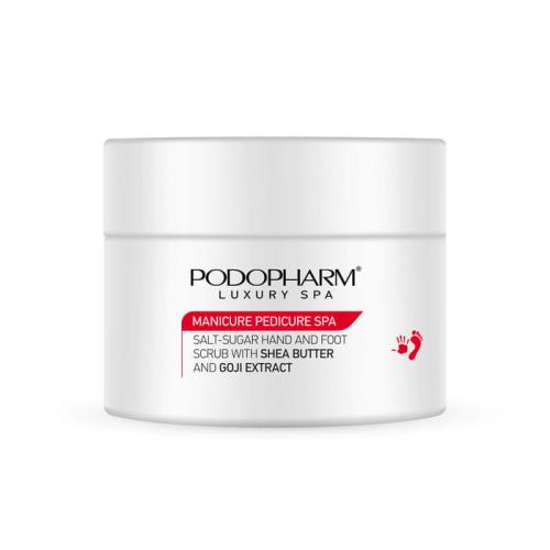 Peeling SPA.jpg  PODOPHARM MANICURE PEDICURE SPA peeling solno-cukrowy do dłoni i stóp z masłem shea i goji, 300 g 