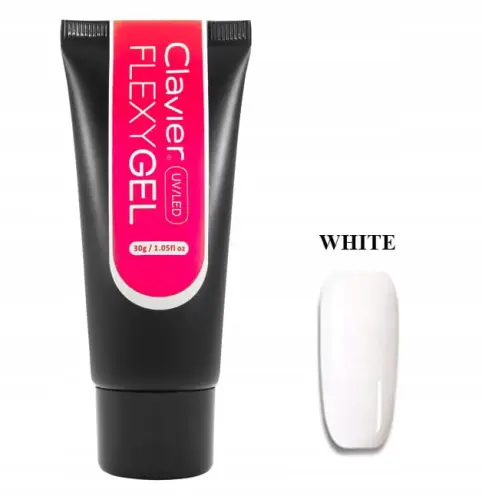 FLEXYGEL-CLAVIER-ZEL-BUDUJACY-30ML-FLEXY-GEL-KOLOR-Marka-Clavier.jpg  Clavier Akrylożel Flexy Gel White Biały 30g / 50ml