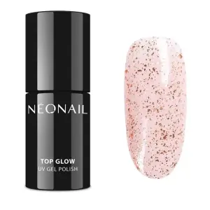 NeoNail 9722-7 Top hybrydowy Top Glow Rose Gold Flakes 7,2 ml