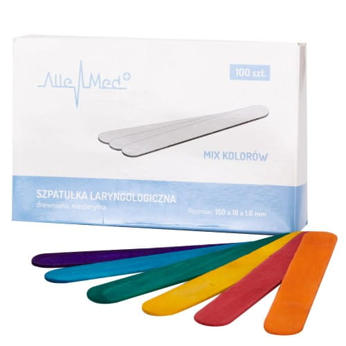 szpatulki_kolorowe_3.jpg  Szpatułki Drewniane Jednorazowe Do Wosku 100szt Mix Kolorów