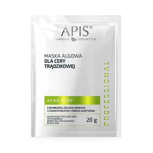102617.jpg  APIS ACNE-STOP Maska algowa dla cery trądzikowej z bambusem, zieloną herbatą i czarnym błotem z Morza Martwego / 20 g