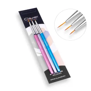 Clavier Zestaw pędzelków do zdobień cienkie Tricolore  3szt.