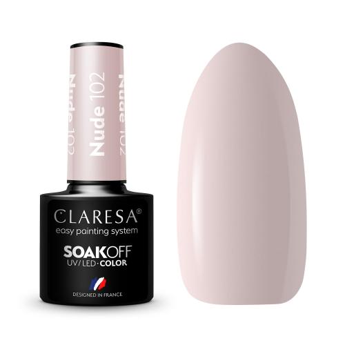 NUDE 102.jpg  Claresa Lakier hybrydowy NUDE 102 -5g