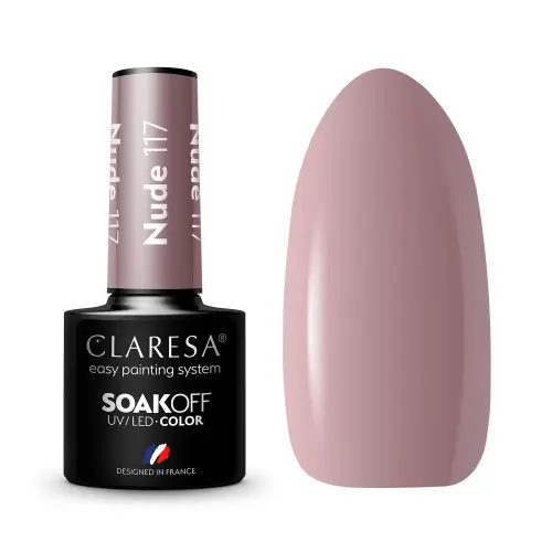NUDE 117.jpg  Claresa Lakier hybrydowy NUDE 117 -5g 