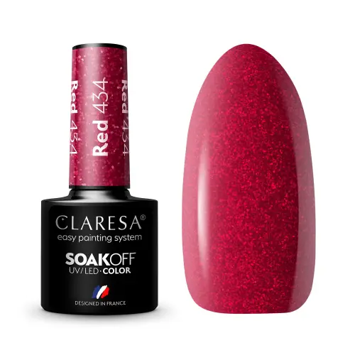 RED 434.jpg  Claresa Lakier hybrydowy RED 434 - 5g