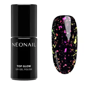 NEONAIL 9902-7 Top hybrydowy Top Glow Rose Aurora Flakes 7,2 ml 