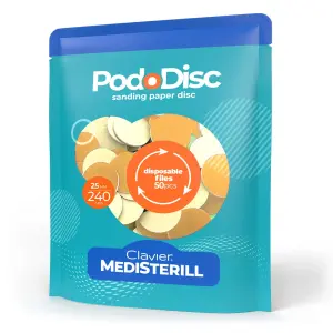 Clavier Medisterill Nakładki Ścierne PodoDisc L 25mm do Pedicure gradacja 240, 50szt.