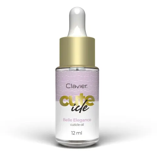 Oliwka-do-skorek-CUTE-ICLE-belle-elegance-glowne.jpg  Clavier CUTE ICLE Oliwka do skórek, paznokci z pipetką Belle Elegance, 12ml 