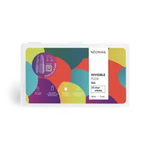 Neo Nail Tipsy elastyczne do przedłużania paznokci Invisible Flexi Tips Clear Stiletto 300 szt.