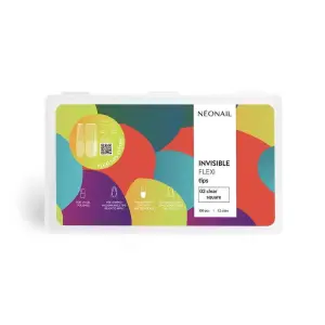 Neo Nail Tipsy elastyczne do przedłużania paznokci Invisible Flexi Tips 02 Clear Square 300 szt.