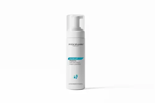 Prebiotyczna pianka_2.png  PODOPHARM PODOFLEX® PREBIOTYCZNA PIANKA MYJĄCA DO SKÓRY I PAZNOKCI  150 ml 