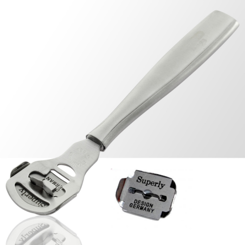 omega-do-piet-pedicure-scinak-zdzierak-tarka-stal.jpg.png  Omega, hebel, ścinak do pedicure + 10 żyletek