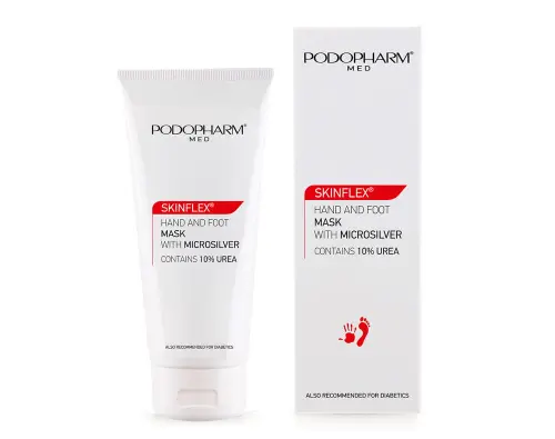 MASKA Z MIKROSREBREM 75ML.jpg  SKINFLEX® Maska do dłoni i stóp z mikrosrebrem 75 ml